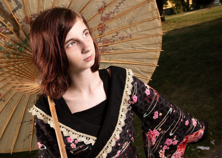 Cosplay Fotoaufnahmen eines jungen Mädchens